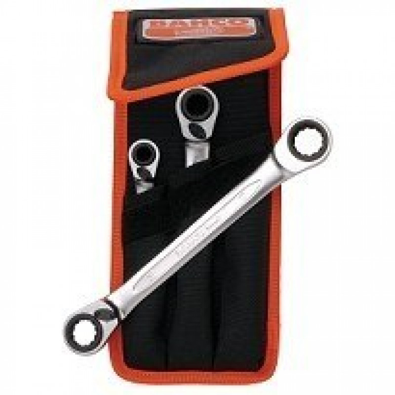 Набір із 3 двосторонніх накидних ключів із тріскачкою M8-M19 Bahco [S4RM/3T]