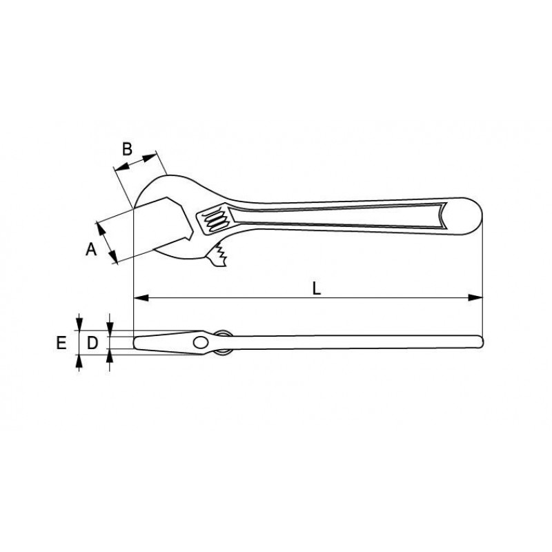 Шведский разводной ключ 250 мм, открытие губок 29 мм, Irimo [5-250C-1]