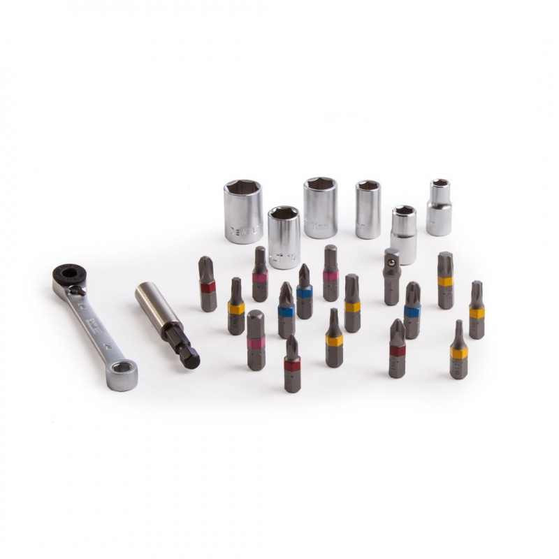 Набор трещотки и головок DeWALT, 24 предмета, 1/4 дюйма [DT71516-QZ]