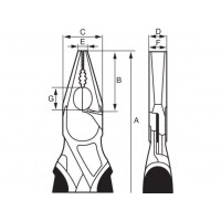 Плоскогубцы с полукруглыми наконечниками, комбинированные плоскогубцы 180 мм, Ergo Bahco [2629G-180]