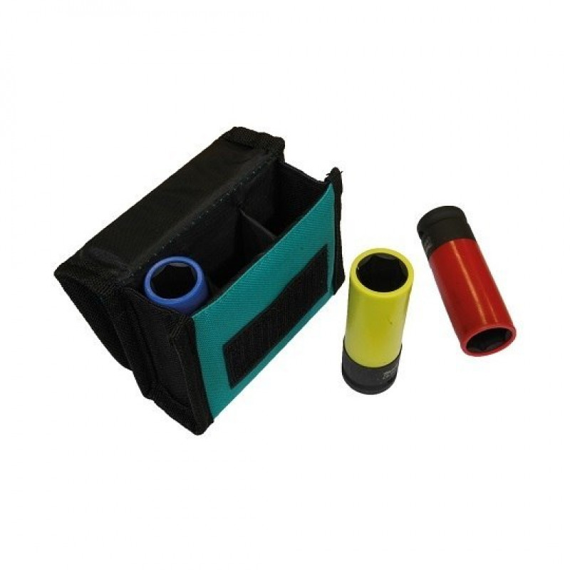 Набір із 3 шестигранних ударних головок для коліс, 1/2, 17, 19, 21 мм, Makita [E-12354] у футлярі