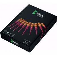 Набор из 9 изолированных отверток для работы под напряжением, Kraftform серия 100, Wera [05133355001]