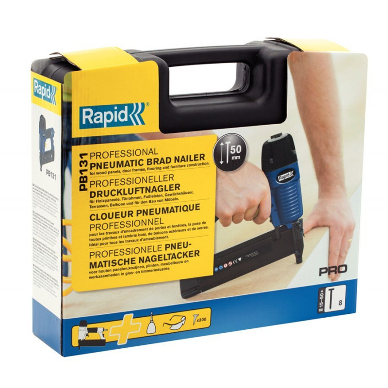 Професійний пневматичний цвяхозабивний пістолет для цвяхів 15-50 мм Rapid PB131 [5000054]