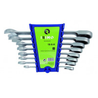 Набір з 8 ріжкових ключів з тріскачкою та функцією реверсу, 8-19 мм, IRIMO [18-8-H]
