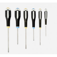 Набор из 6 отверток ERGO из нержавеющей стали для плоских винтов и винтов PZ, Bahco [BE-9882I]