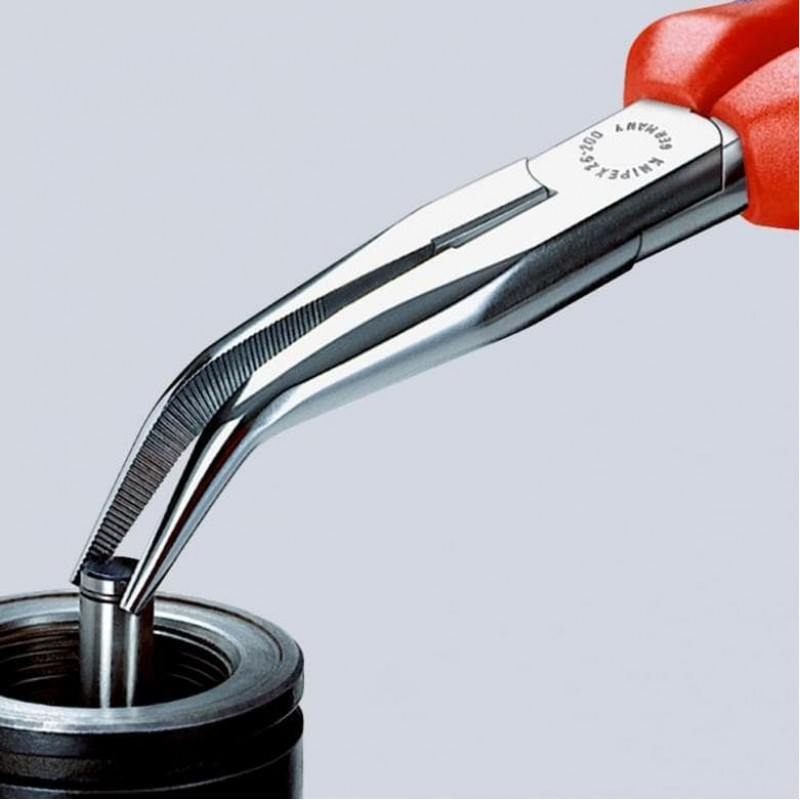 Кусачки напівкруглі, зігнуті, 200 мм, ізольовані VDE до 1000 В, Knipex [26 26 200 T] з запобіжним гачком