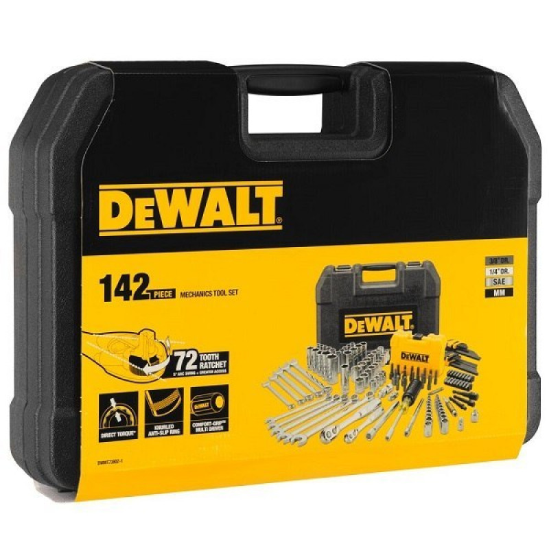 Набір інструментів DeWALT із 142 предметів із головками 1/4 та 3/8 [DWMT73802-1]