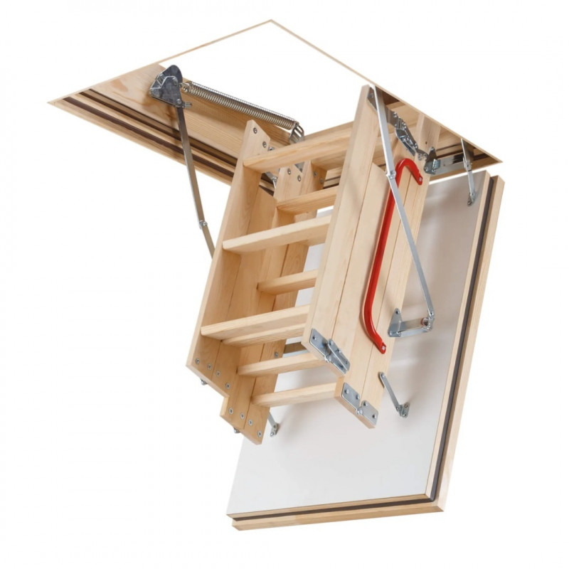 Вогнестійкі горищні сходи FAKRO LWF 60 55x100/280 | EI60 | U=0,64 Вт/м²K | дерев'яні