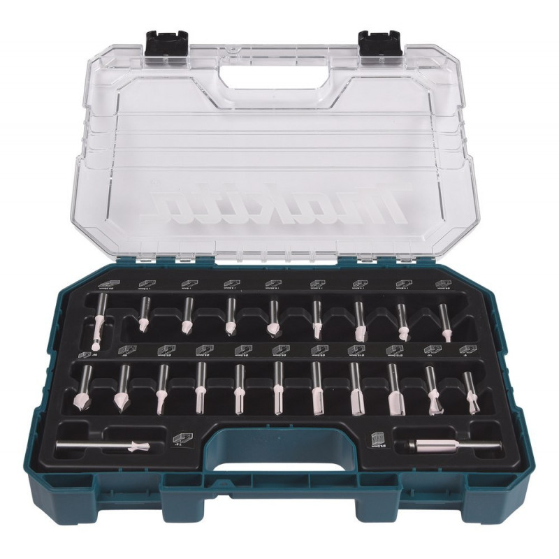 Набір із 22 фрез HM для фрезерів, хвостовик 8 мм, Makita [D-74784]