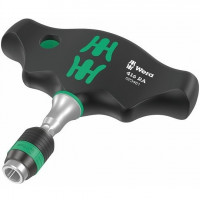 Т-подібна ручка для біт 1/4 з функцією тріскачки та швидкознімним патроном Rapidator, 416 RA, WERA [05023461001]