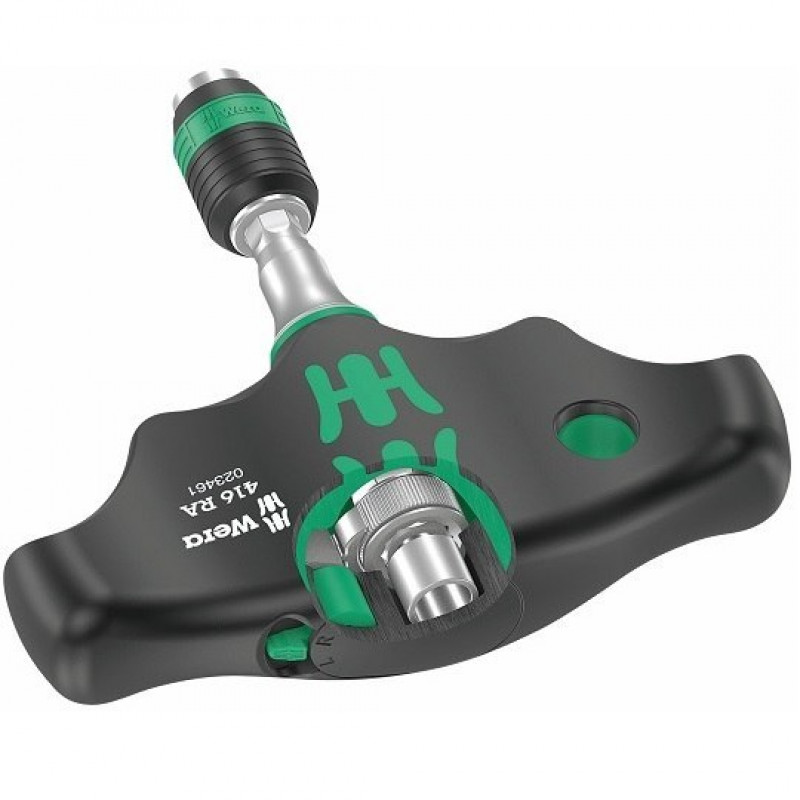 Т-образная ручка для бит 1/4 с функцией трещотки и быстросъемным патроном Rapidator, 416 RA, WERA [05023461001]