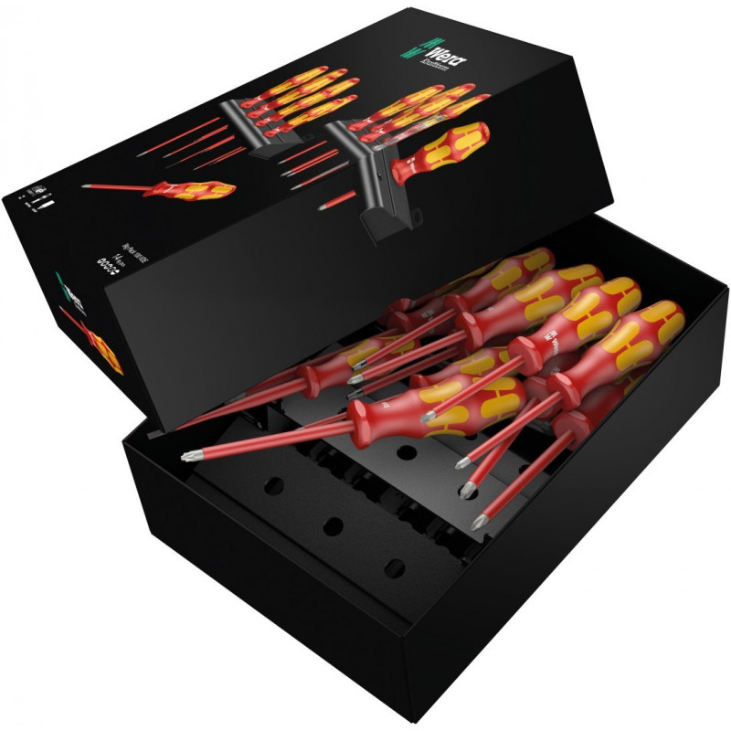 Набор из 14 плоских отверток, PZ+ тестер напряжения в изоляции VDE, WERA [05105631001]