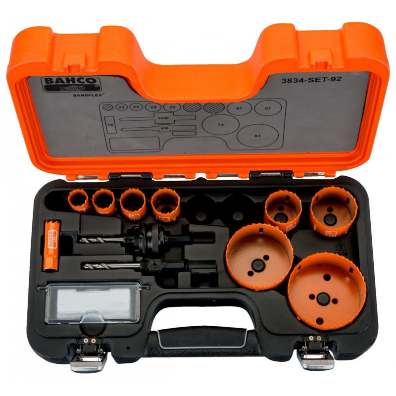 Набор биметаллических коронок Bahco, 11 предметов, для дерева и металла [3834-SET-92]