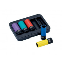 Набір із 5 шестигранних ударних головок для коліс, 1/2, 17, 19, 21, 22, 24 мм, Bahco [BWSS12P5]