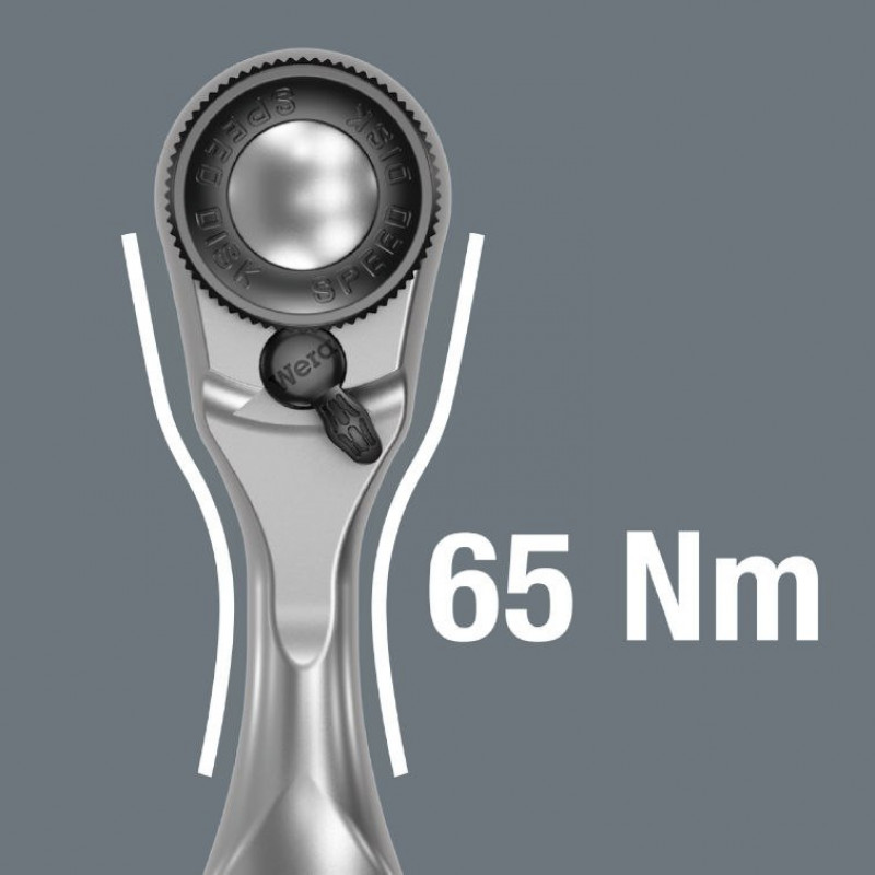 Тріскачковий ключ Zyklop Mini 3 з квадратним приводом 1/4, 60 зубців, 87 мм, 8008 A Wera [05003793001]