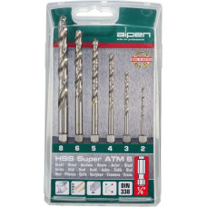 Набор из 6 сверл HSS Super по металлу 1/4, ALPEN ATM-6 [0000100806100]