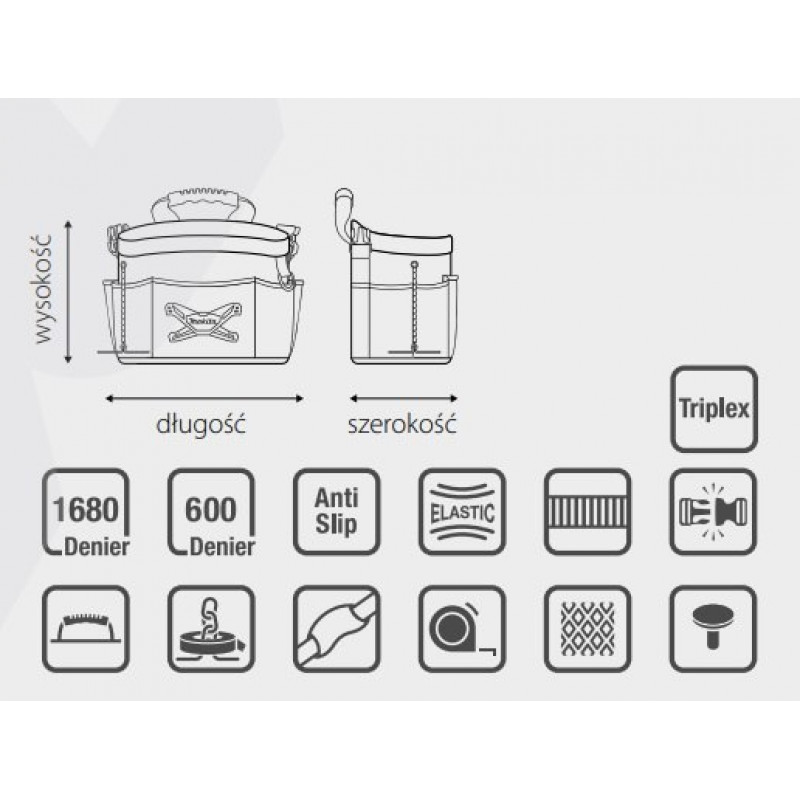 Напівкругла відкрита сумка Makita з плечовим ременем [E-05474]