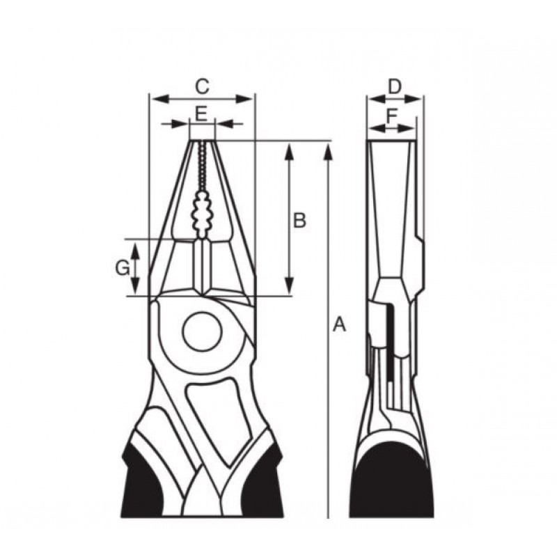 Потужні комбіновані плоскогубці, HD 180 мм хромовані, ізольовані VDE, Bahco [2630SC-180]