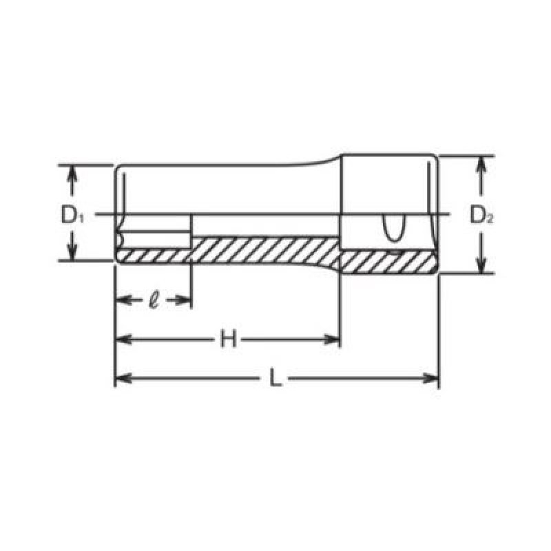 Подовжена шестигранная головка 1/2