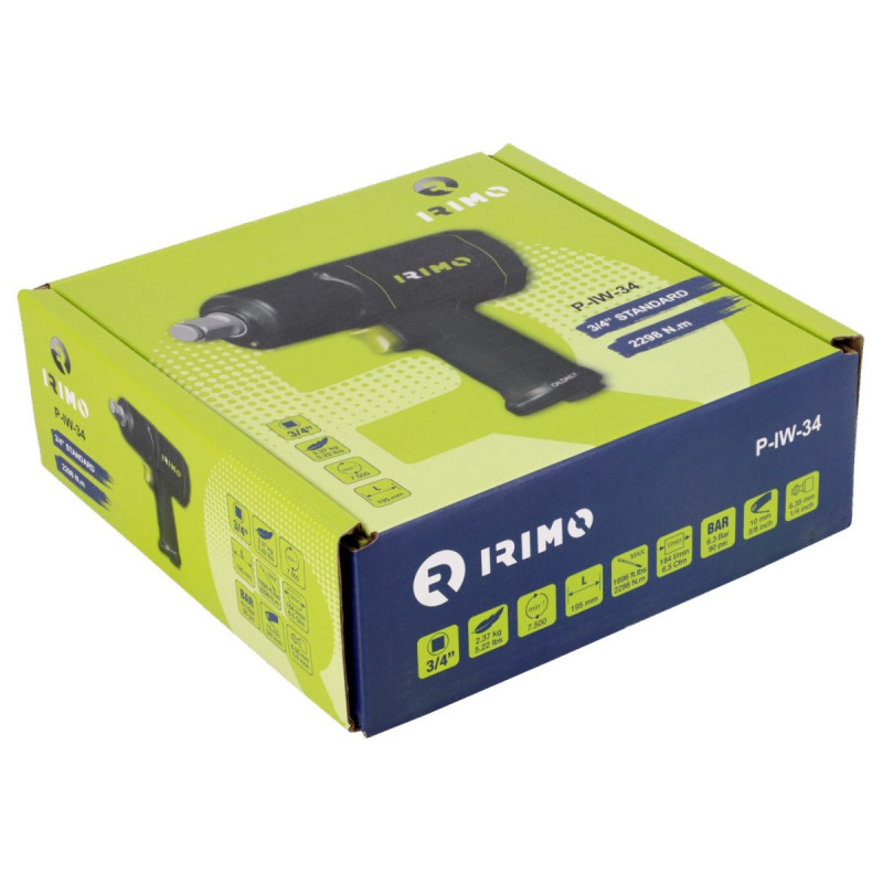 Пневматический ударный гайковерт 3/4, максимальный крутящий момент 2298 Нм, IRIMO [P-IW-34]