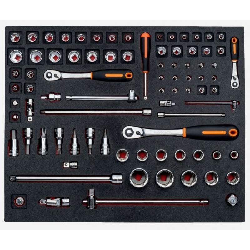 Вставка для інструментального візка з обладнанням, 83 інструменти, Bahco [FF1A2501] розмір 3/3 шухляди