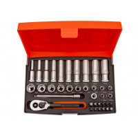 Набір стандартних та подовжених торцевих ключів і біт 1/4, 37 шт. BAHCO [SL25L]