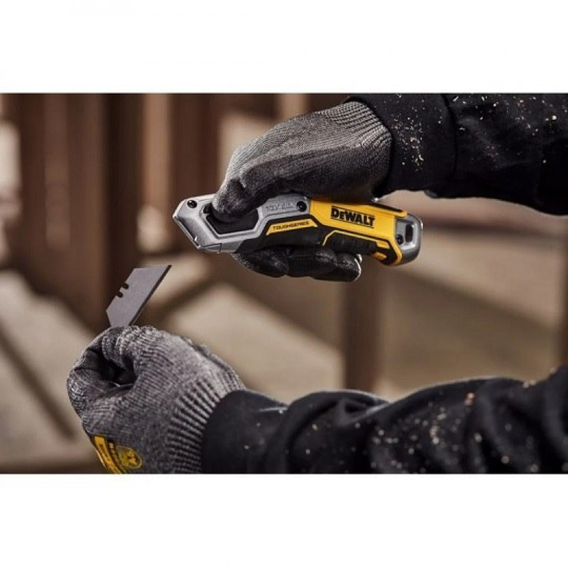 Універсальний ніж DeWalt [DWHT10999-0] з висувним трапецієподібним лезом та магазином на 10 лез