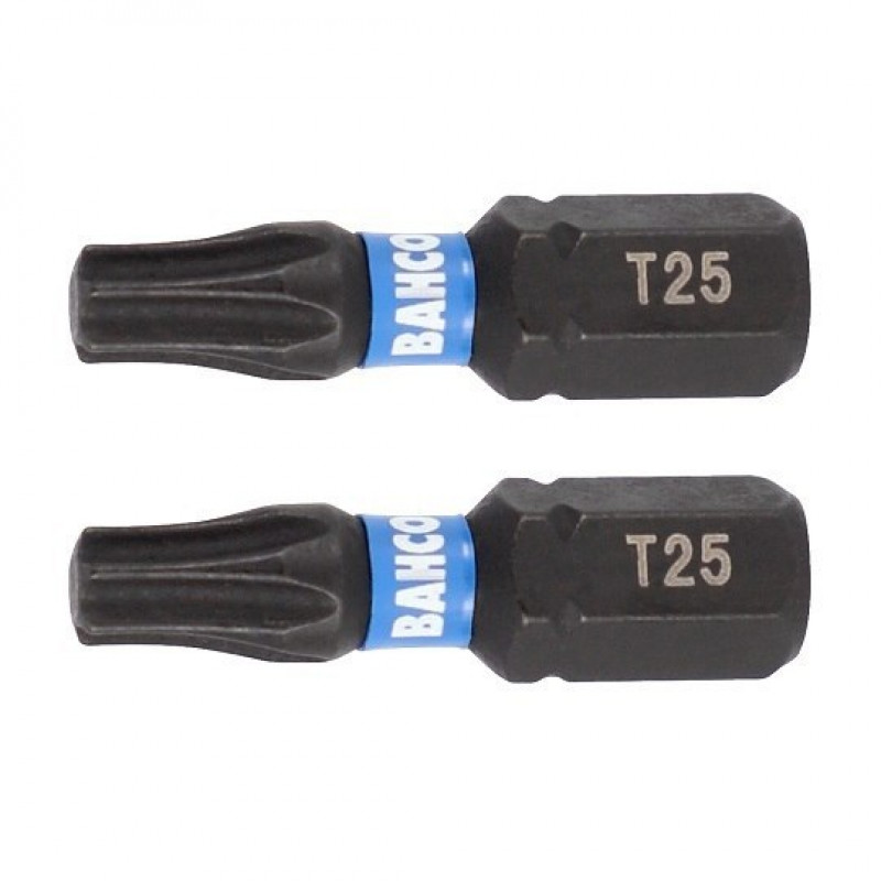 Набір із 10 шт. ударних біт 1/4 для гвинтів TORX T25/25 мм, Bahco [66IM/T25C-10P]