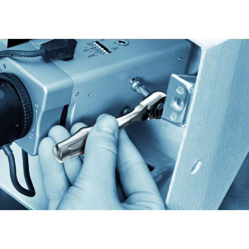 Тріскачковий ключ Zyklop Mini 1 для шестигранника 1/4 / квадрата 1/4, 60 зубців, 87 мм, 8001 A Wera [05073230001]