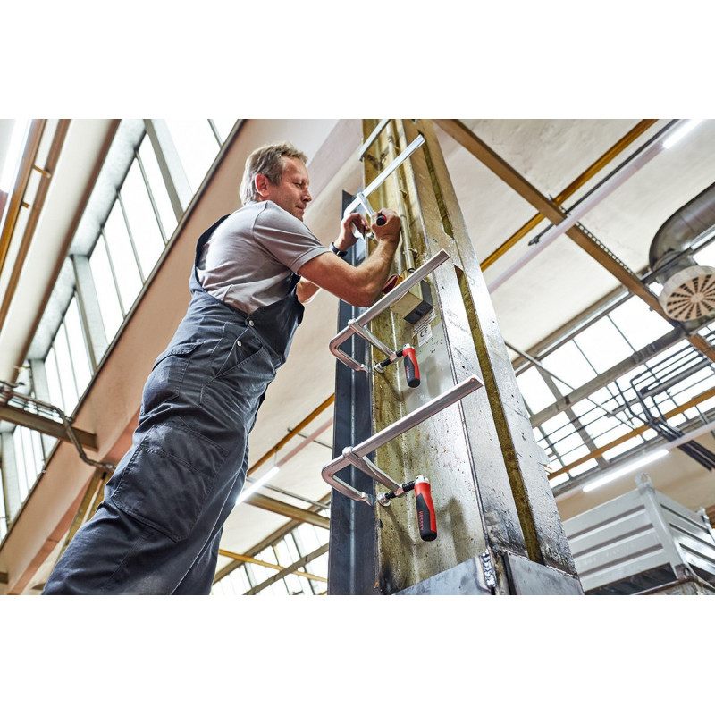 Столярний гвинтовий затискач 250x120 мм, BESSEY [GZ25KG] зі складною ручкою