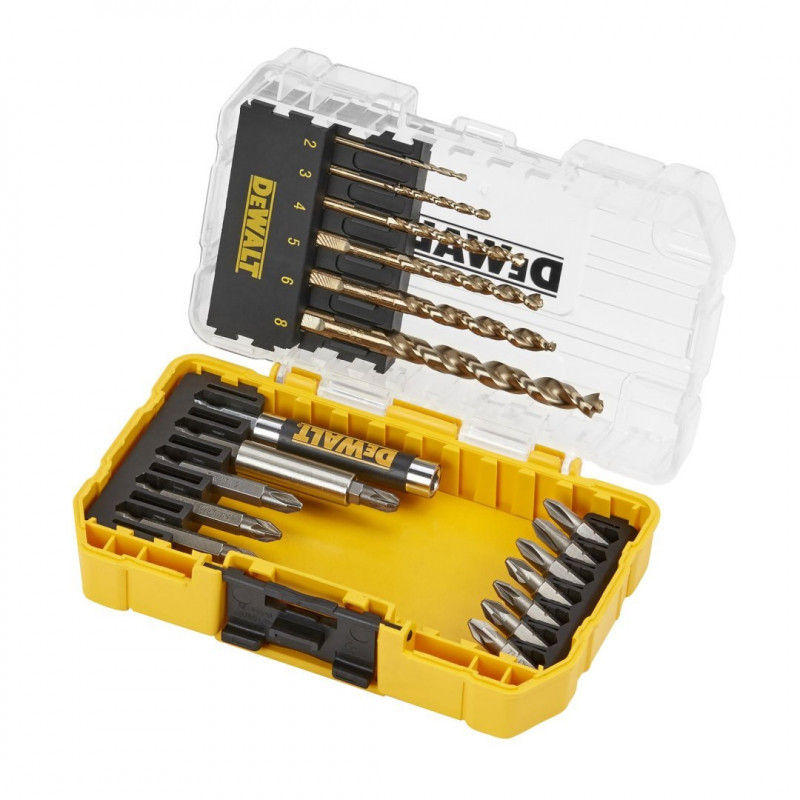 Набор из 19 предметов бит 1/4 + сверла HSS-G EXTREME2, МАЛЫЙ ПРОЧНЫЙ КЕЙС+, DeWALT [DT70711-QZ]