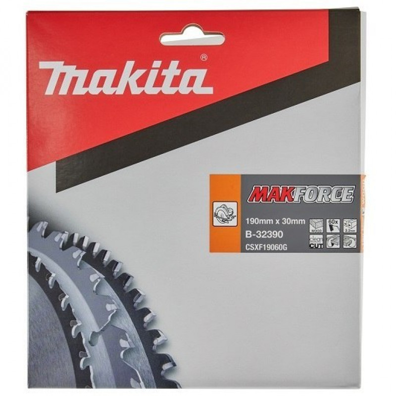 Дисковая пилка MAKFORCE для резки древесины 190/30/2.2 мм, 60 зубов, Makita [B-32390]