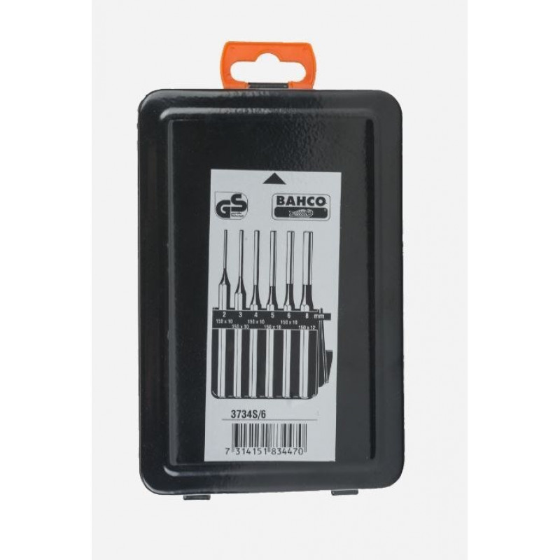 Набор из 6 пробойников, диаметр 2, 3, 4, 5, 6, 8 мм, BAHCO [3734S/6]