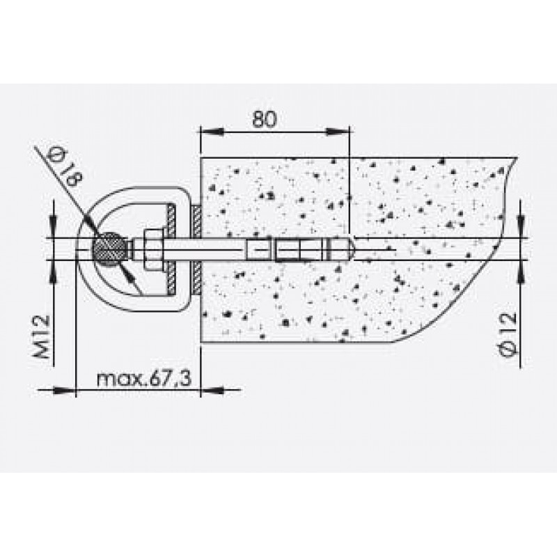 Анкерна точка типу A AT183 (AT183002 KIT) PROTEKT