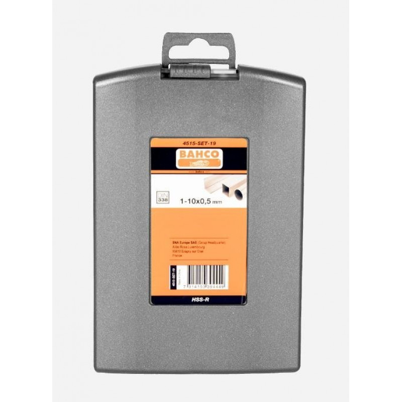 Набор из 19 сверл HSS-R по металлу 1-10 мм, BAHCO [4515-SET-19]