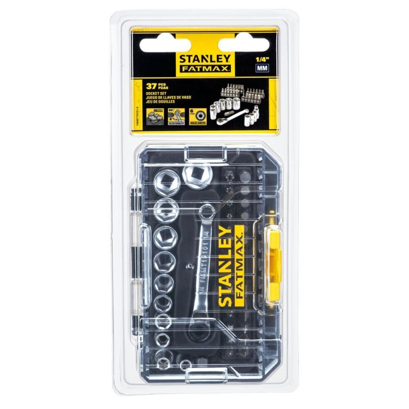 Набір із 37 головок та біт + тріскачка 1/4 Stanley FATMAX [FMMT19101-0] PRO-STACK S MODULE - механічний набір