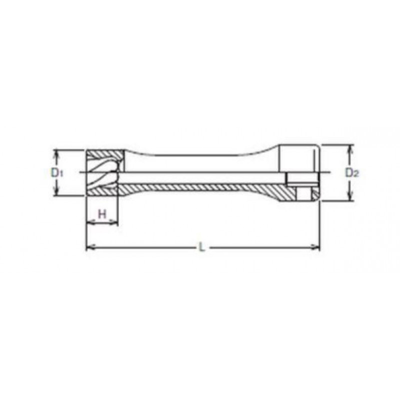 Ударна головка, подовжена, поворотна, екстрактор для квадратного приводу 3/8, розмір 8 мм, Koken [3128-80 8]