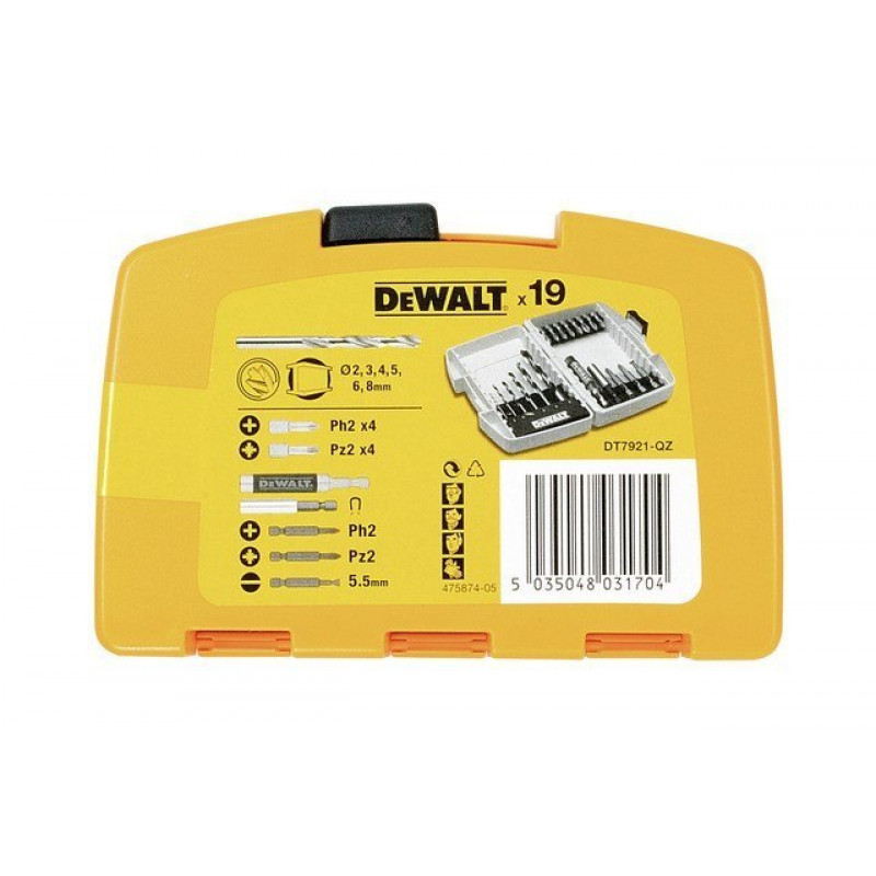 Набір з 21 шт. біт 1/4 + свердла HSS-G EXTREME2, DeWALT [DT7921-QZ]