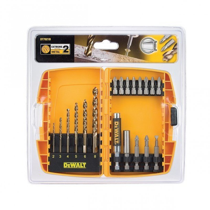 Набір з 21 шт. біт 1/4 + свердла HSS-G EXTREME2, DeWALT [DT7921-QZ]