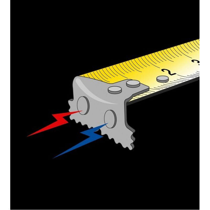 Рулетка Bahco 8 м [MTB-8-25-M-E], метрическая-дюймовая, магнитная
