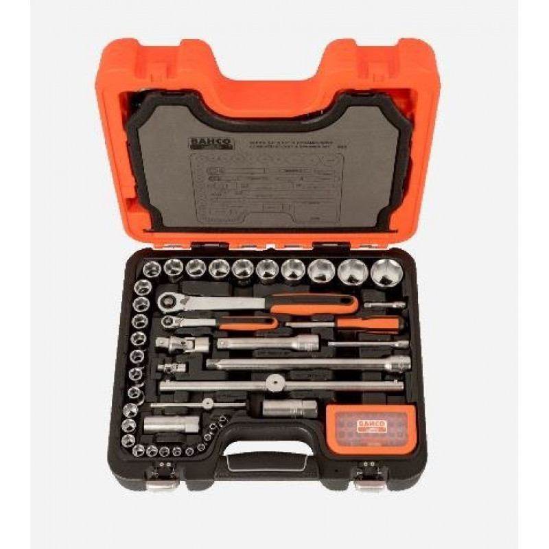 Набір із 96 торцевих ключів та аксесуарів 1/4 та 1/2, шестигранних та ріжкових ключів, BAHCO [S95]