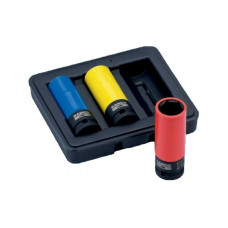 Набор из 3 шестигранных ударных головок для колес, 1/2, 17, 19, 21 мм, Bahco [BWSS12P3]