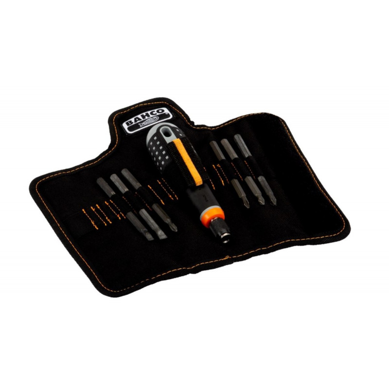 Отвертка с 6 сменными наконечниками ERGO серии BAHCO [BE-8571] для шлицевых, крестовых и винтов Pozidriv