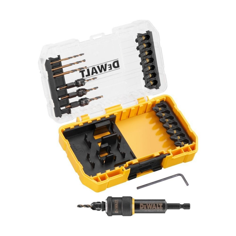 Набір свердел DeWALT FLEXTORQ Twist & Go з зенкерами [DT70779T-XJ] 25 шт.