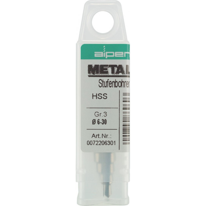 Ступенчатое сверло HSS по металлу 6,0 - 30,0 мм, Alpen [0072200630100]
