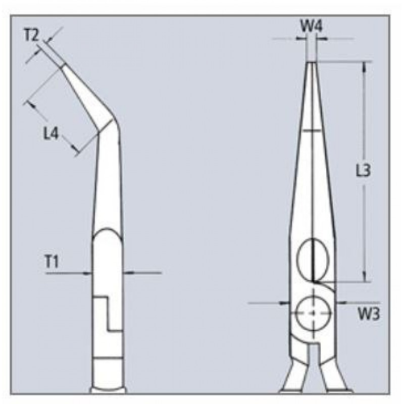 Плоскогубці напівкруглі, зігнуті, 280 мм, пластикова ручка, Knipex [28 81 280]