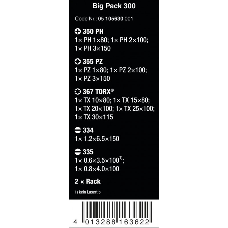 Набор из 14 отверток Kraftform BIG PACK 300, Wera [05105630001]