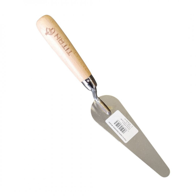 Покрівельний шпатель TITAN "Котячий язик" 160 мм - дерев'яна ручка, нержавіюча сталь
