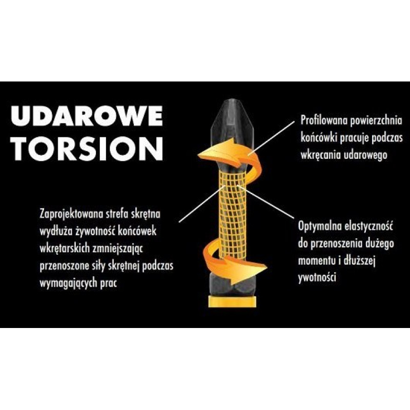 Набор из 5 ударных бит PZ2/25 мм, EXTREME Impact Torsion, DeWALT.