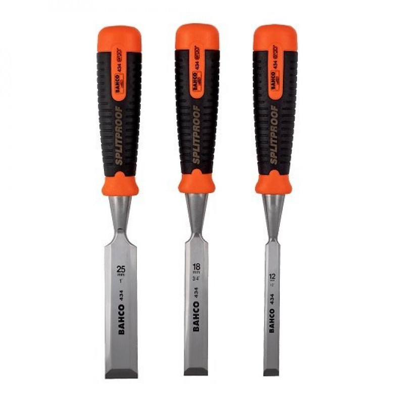 Набір стамесок по дереву Bahco ERGO, 3 предм. [434-S3-EUR]